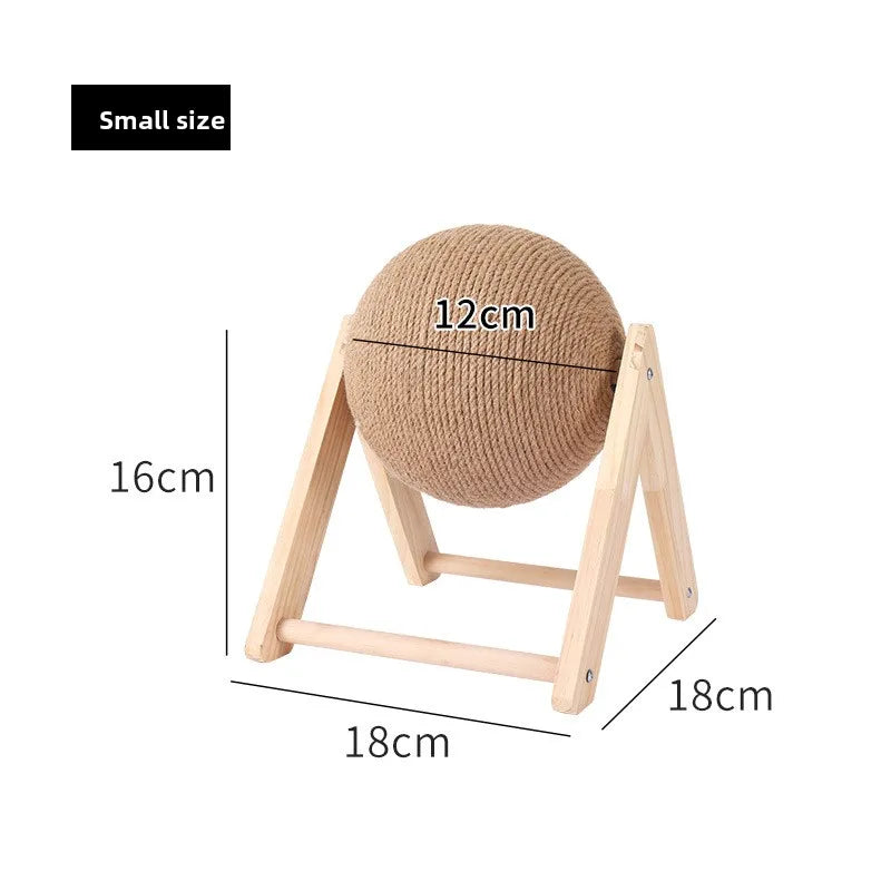 Cat Scratching Ball Wooden Rabbit Shape with Natural