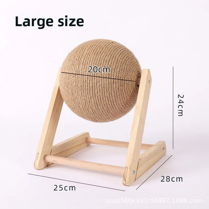 Cat Scratching Ball Wooden Rabbit Shape with Natural