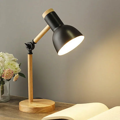 Creative Table Nordic Lamp Wooden Art LED Turn Head
