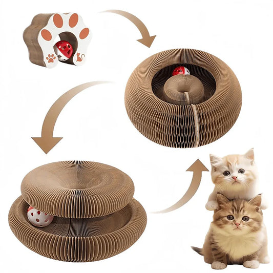 Magic Organ Foldable Cat Scratch Board Toy with Bell