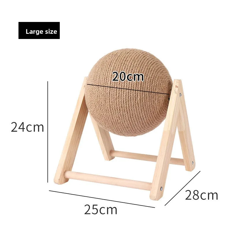 Cat Scratching Ball Wooden Rabbit Shape with Natural