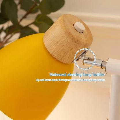 Creative Table Nordic Lamp Wooden Art LED Turn Head
