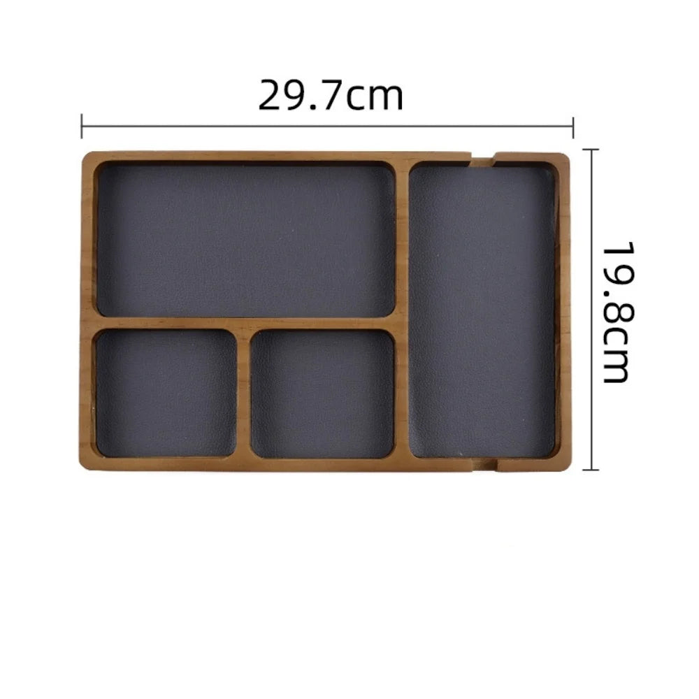 Wooden Office Desktop Storage Box with Solid Wood