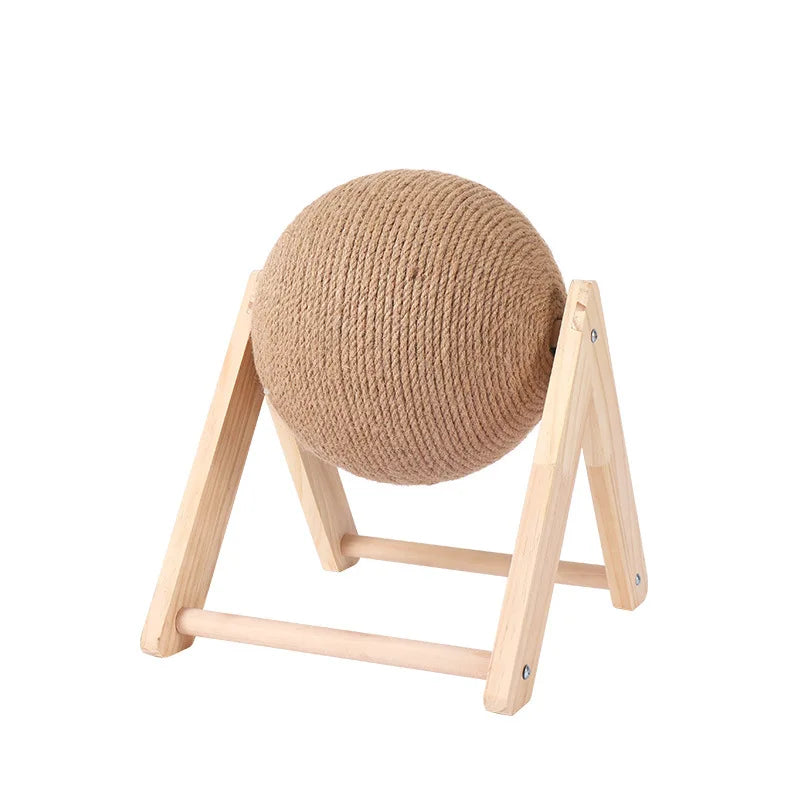 Cat Scratching Ball Wooden Rabbit Shape with Natural