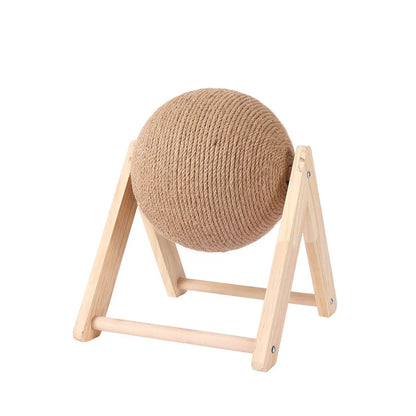 Cat Scratching Ball Wooden Rabbit Shape with Natural