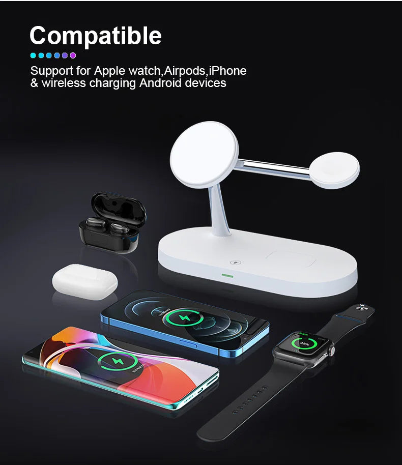 AVXRUA Magnetic Wireless Charging Station 4 Devices