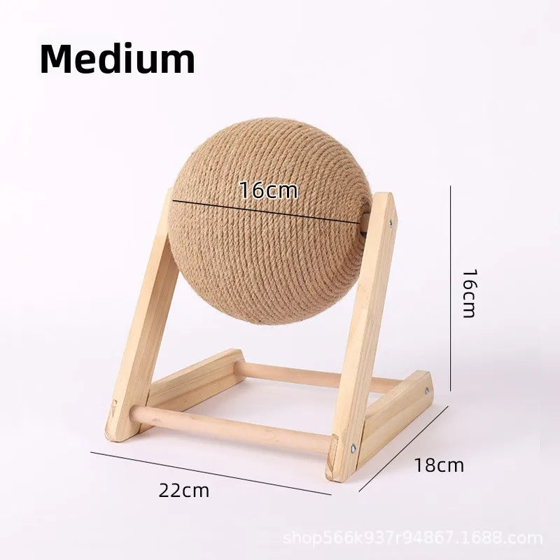 Cat Scratching Ball Wooden Rabbit Shape with Natural