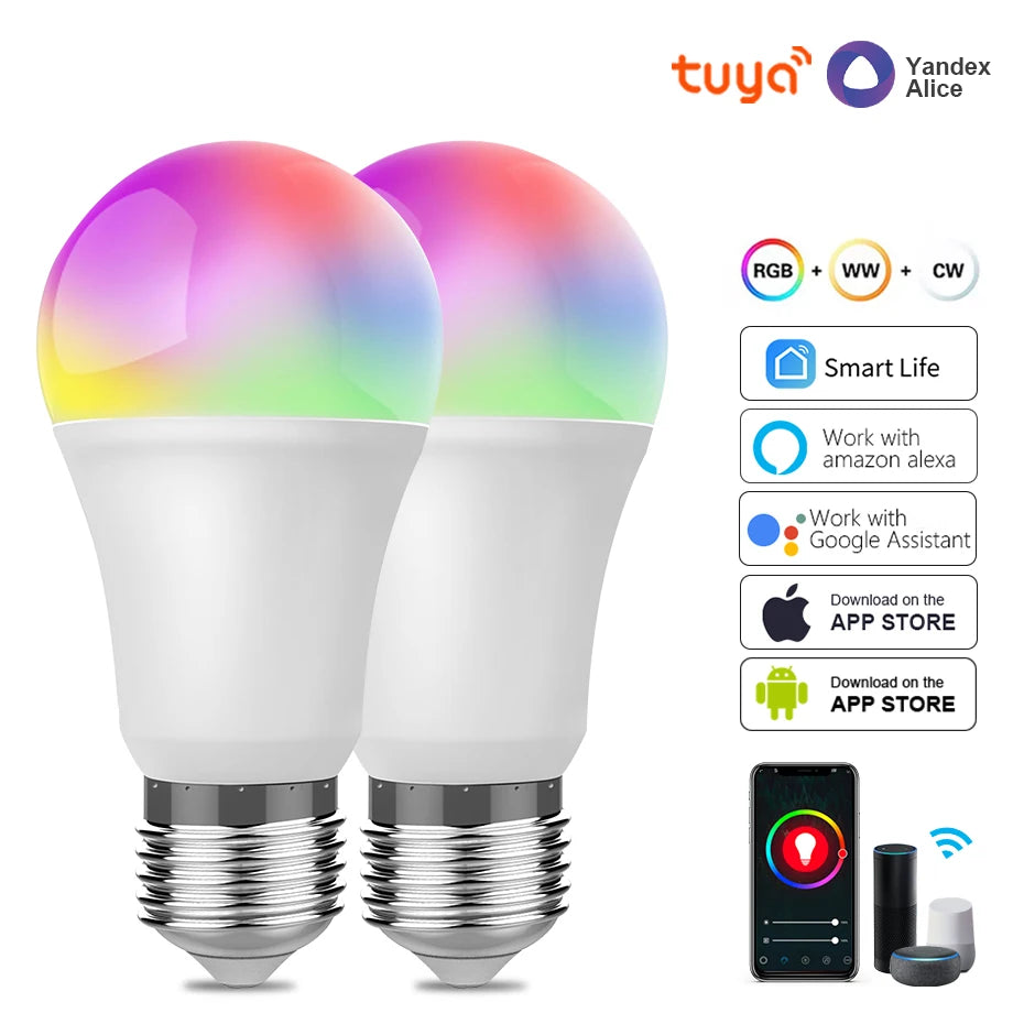 WIFI Smart Led Light Bulbs E27 TUYA/Smart Life RGB