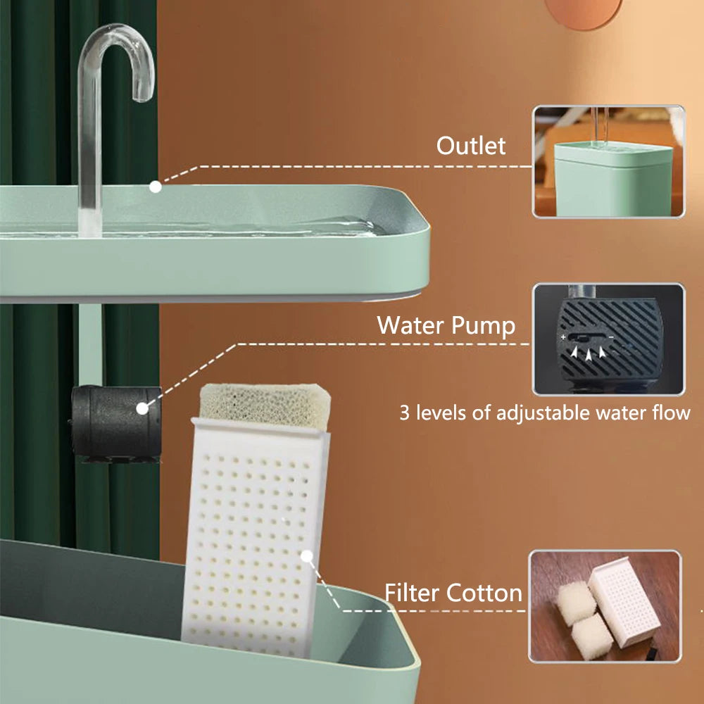 Cat Water Fountain Auto Filter Mute Cat Dog Drinker