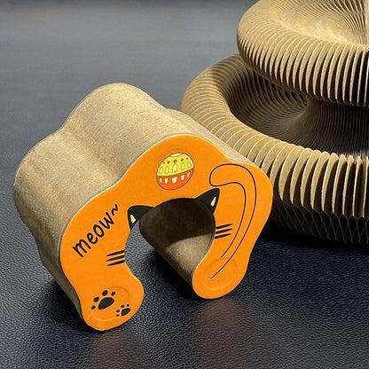 Magic Organ Foldable Cat Scratch Board Toy with Bell