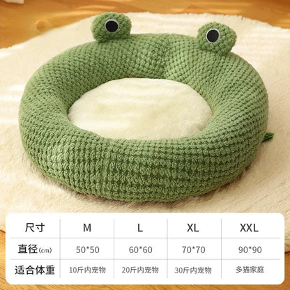Frog Shape Pet Bed Warm Enclosed Cat Bed with Soft