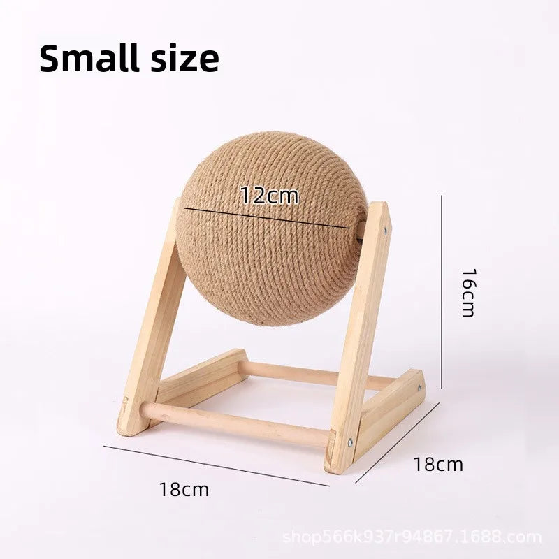 Cat Scratching Ball Wooden Rabbit Shape with Natural