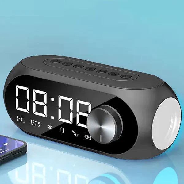 Alarm Clock Radio FM Bluetooth Speaker Portable Subwoofer