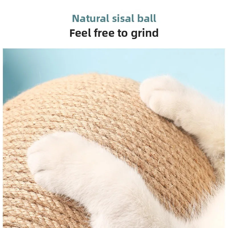 Cat Scratching Ball Wooden Rabbit Shape with Natural